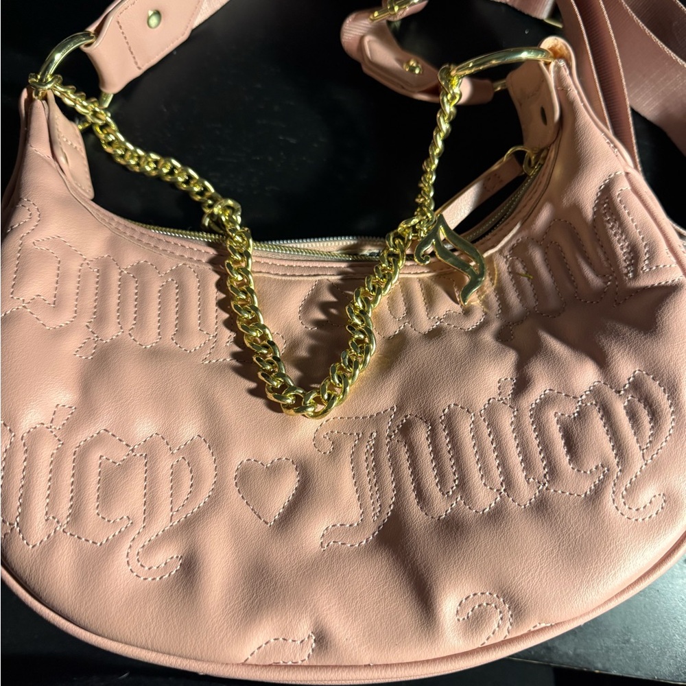 Juicy Couture Blush Pink Shoulder Bag with Gold Chain